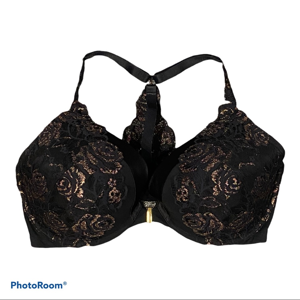 Cacique Plunge Racerback Front Close Lace Bra 40F